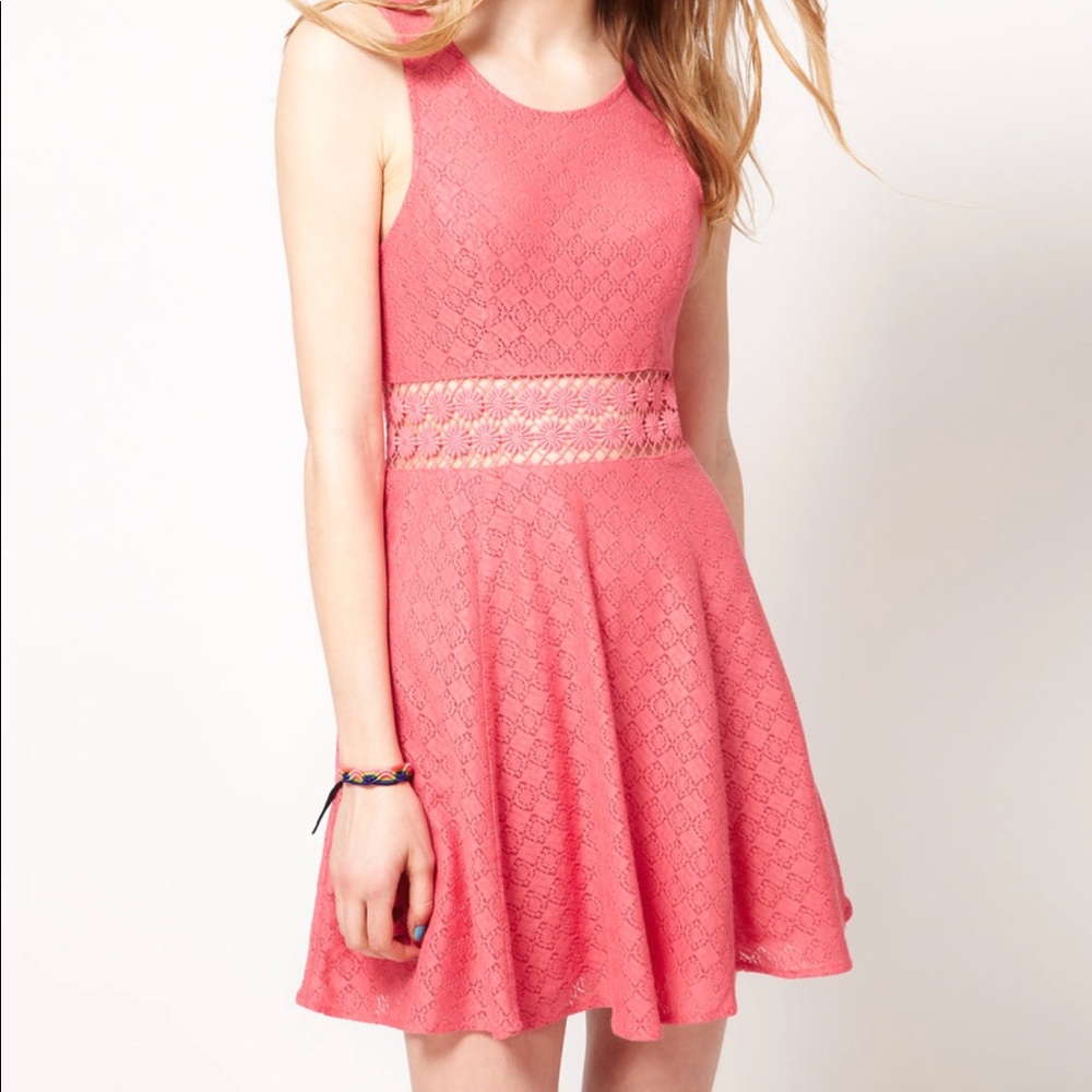 🌸 Free People Pink Lace Daisy Skater Dress 🌸
